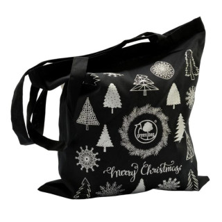 Torba na zakupy bawełniana świąteczna czarna 38x42cm mix